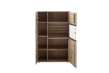 Highboard GIRONA T22 Balkeneiche in Kristalleiche geölt